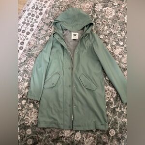 America Today sage green raincoat XS